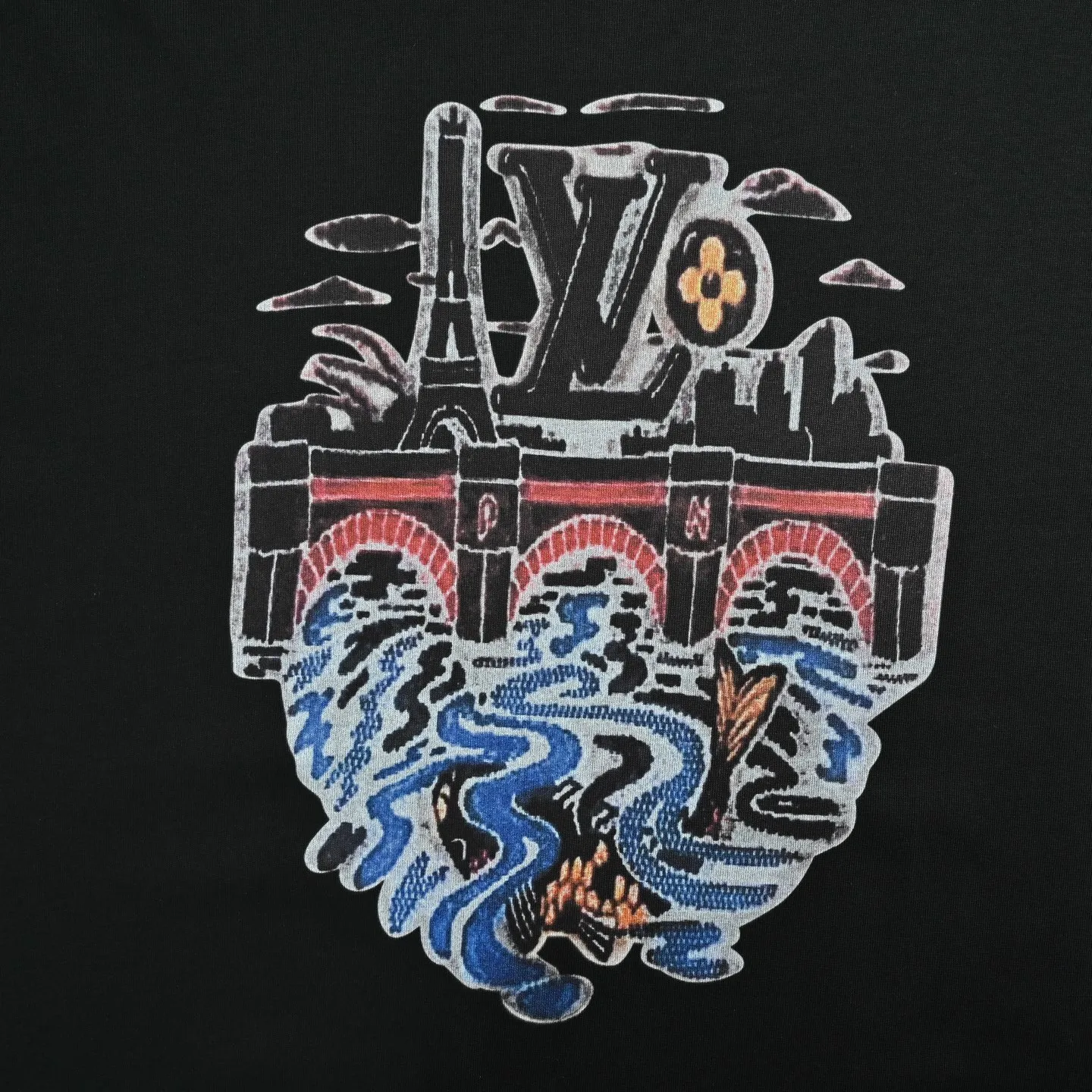 Louis Vuitton/Louis Vuitton city river print short sleeves